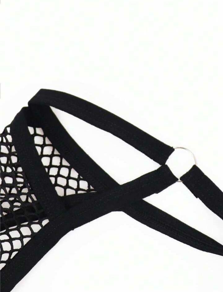 Midnight Mesh Ring Thong